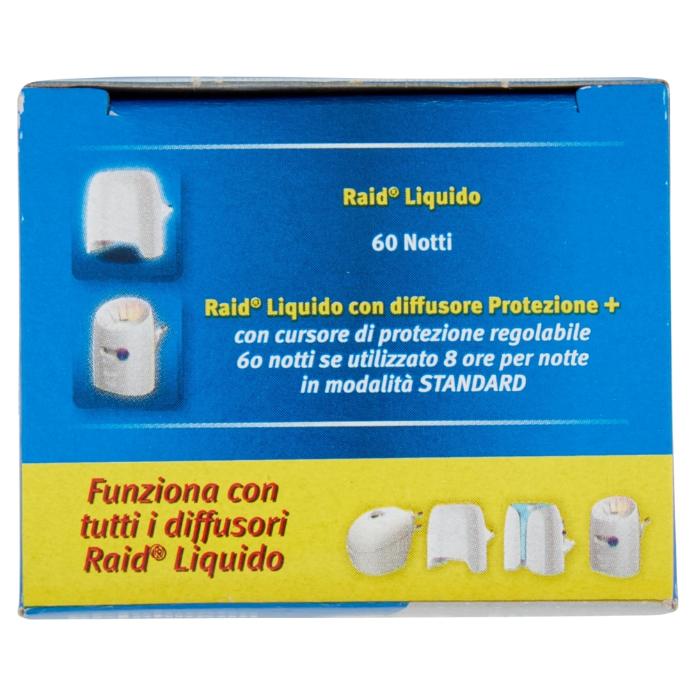 Raid Liquido Elettrico Antizanzare Comuni e Tigre, Inodore, 60 notti, Ricarica 36 ml